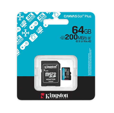 MICRO Memoria MicroSD Kingston Canvas Go PLUS 200MB 64GB/128GB/256GB - Imagen 1
